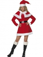 Aanbieding Miss Santa Fleece Kerstvrouw Kostuum